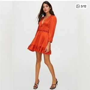 Sunday Best Aritzia Long Sleeve Dress - Orange